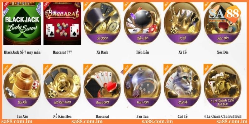 Giới thiệu SA88: Nhà cái cá độ công bằng an toàn và hấp dẫn 4 Hơn 100 tựa game bài hấp dẫn với đa dạng thể loại