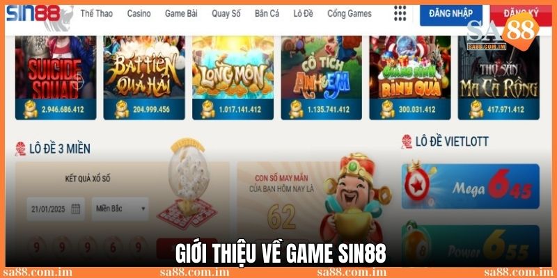 Game Sin88: Nhà cái cá cược hàng đầu tại Việt Nam 2025 2 Giới thiệu tổng quan về nhà cái cá cược hàng đầu Việt Nam năm 2025