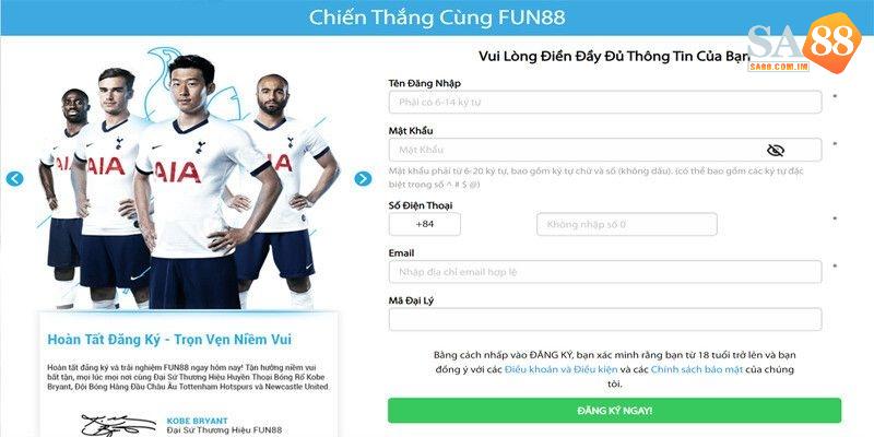 4 bước đăng ký cá cược tại nhà cái Fun88